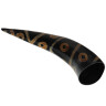 Decorative Drinking Horn with Rings Burnt Effect