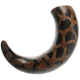 Scales Design Burnt Effect Drinking Horn with leather holder