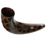 Scales Design Burnt Effect Drinking Horn with leather holder