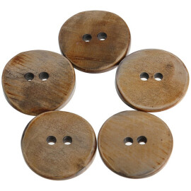 Round Horn Buttons, set of 5 pcs