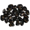 Runové kameny z černého onyxu v látkovém měšci, 25 kamenů