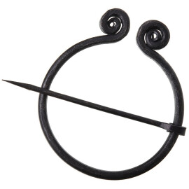 Hand-forged Brooch with Spiral Ends