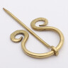 Brass Brooch with Rolled Ends