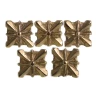 Středověké čtvercové opaskové nýty z mosazi, 5 kusů