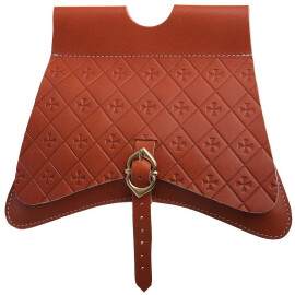 Medieval Kidney Belt Pouch with Embossed Maltese Crosses