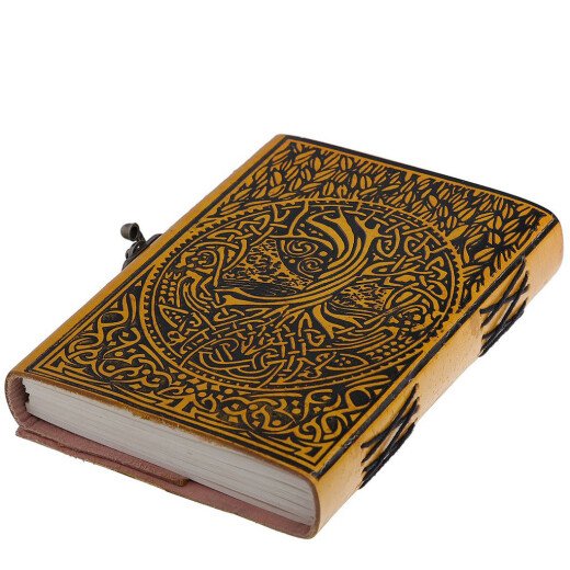Kožená kniha severský strom Yggdrasil se zámkem