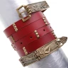 Medieval Leather Belt with Brass Buckle and Hinged End