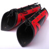 LARP Red and Black Leather Bracers