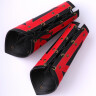 LARP Lederarmschienen aus rotem und schwarzem Leder