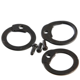 Loose flat rings with round rivets blackened ø9mm 0.75mm thick