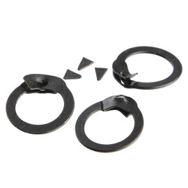 Loose flat rings with wedge rivets blackened 9mm 0.9mm thick