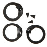 Loose flat rings with wedge rivets blackened 9mm 0.9mm thick
