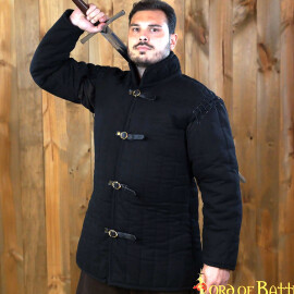 Thickly quilted gambeson with interchangeable sleeves