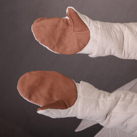 Cotton Padded Mittens with leather palms