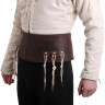Široký kožený pás pro zavěšení plátových nohou či kroužkových nohavic