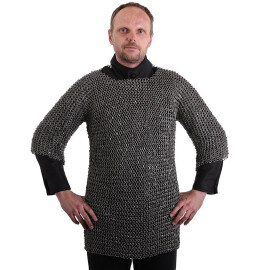 Chainmail Shirt with short sleeves, Round Riveted 10mm, mild Steel