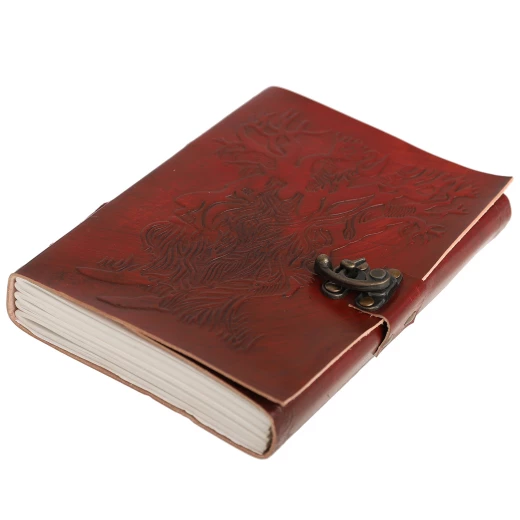 Leather Journal with Embossed Tree of Wisdom