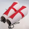 Crusader LARP Leather Bracers Red and White Leather