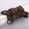 Leather Belt with antiqued roses, brown