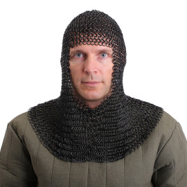 Blackened Chain Mail Armor Coif