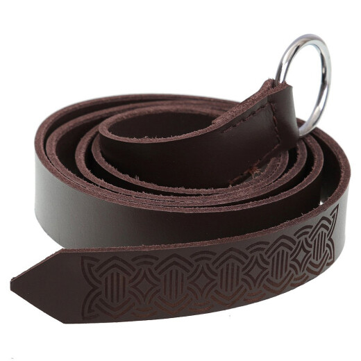 Viking belt with ring buckle and knot pattern embossing I