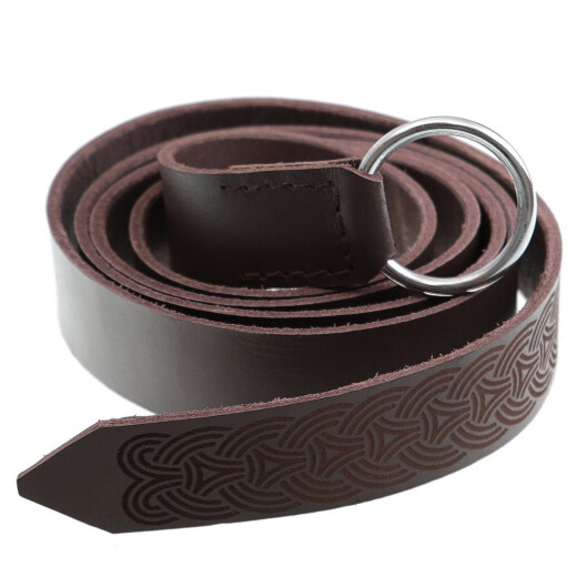 Viking belt with ring buckle and knot pattern embossing II