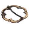 Antique Brass Flower-shaped Ring Buckle - 5Pcs