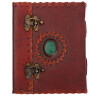 Notebook in leather binding with stone on cover