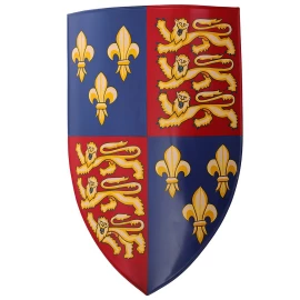 Železný štít Edward s francouzskými liliemi, dynastie Plantageneti 1406 - 1485