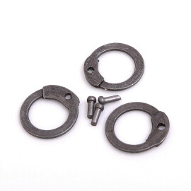 1 kg loose chain mail rings of mild steel with round rivets, 9mm