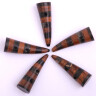 Striped Horn and Hardwood Toggle Buttons, set of 5