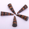 Striped Horn and Hardwood Toggle Buttons, set of 5