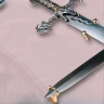 Mosazný držák dvoudílný pro zavěšení meče na zeď