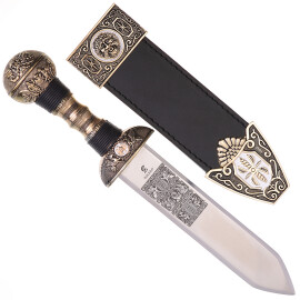 Roman Dagger Piu with leather Sheath