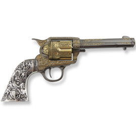 Revolver Colt 45 Peacemaker 27cm s rytou ocelovou rukojetí