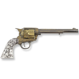 Revolver Colt 45 Peacemaker 31,5cm s rytou ocelovou rukojetí