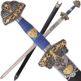 Wikinger Schwert Odin mit optionaler Scheide verziert