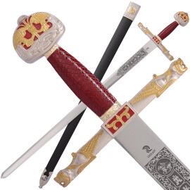 Schwert Karl der Große verziert, mit optionaler Scheide