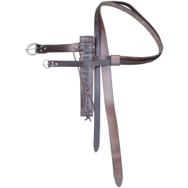 Sword hanger with a half-long scabbard