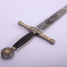 Excalibur meč se zlatou a stříbrnou úpravou jílce