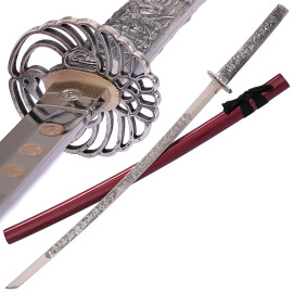 Katana Masamune with engraved hilt and etched blade