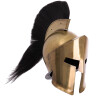 Greek Spartan Crested Steel Helmet with Brass Finish