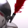 Morion Helm with Red Plume of feathers