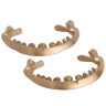 Brass Half moon fittings for bag flaps, set of 2
