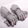 Gauntlets with leather gloves, late Middle Ages