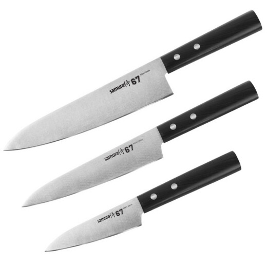 Sada 3 kuchyňských nožů od Samura 67, tvrdost 59 HRC
