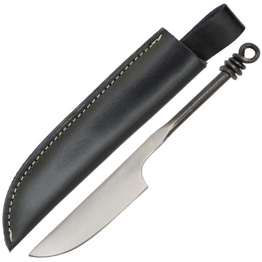 All-steel Middle Ages utility knife with belt sheath
