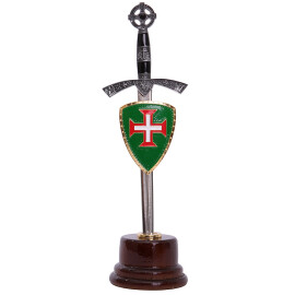 Crusader Sword in wooden base - letter opener