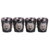 Shot glasses with snow wolf 50ml, 4 pieces