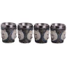 Shot glasses with snow wolf 50ml, 4 pieces
